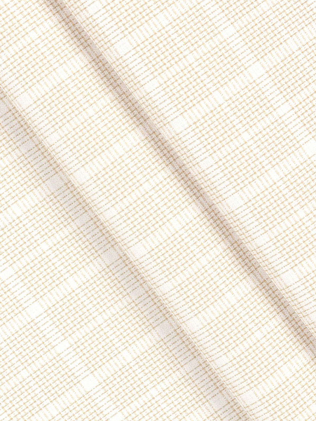 Men Cotton Rich Light Yellow Checked Shirt Fabric High Style