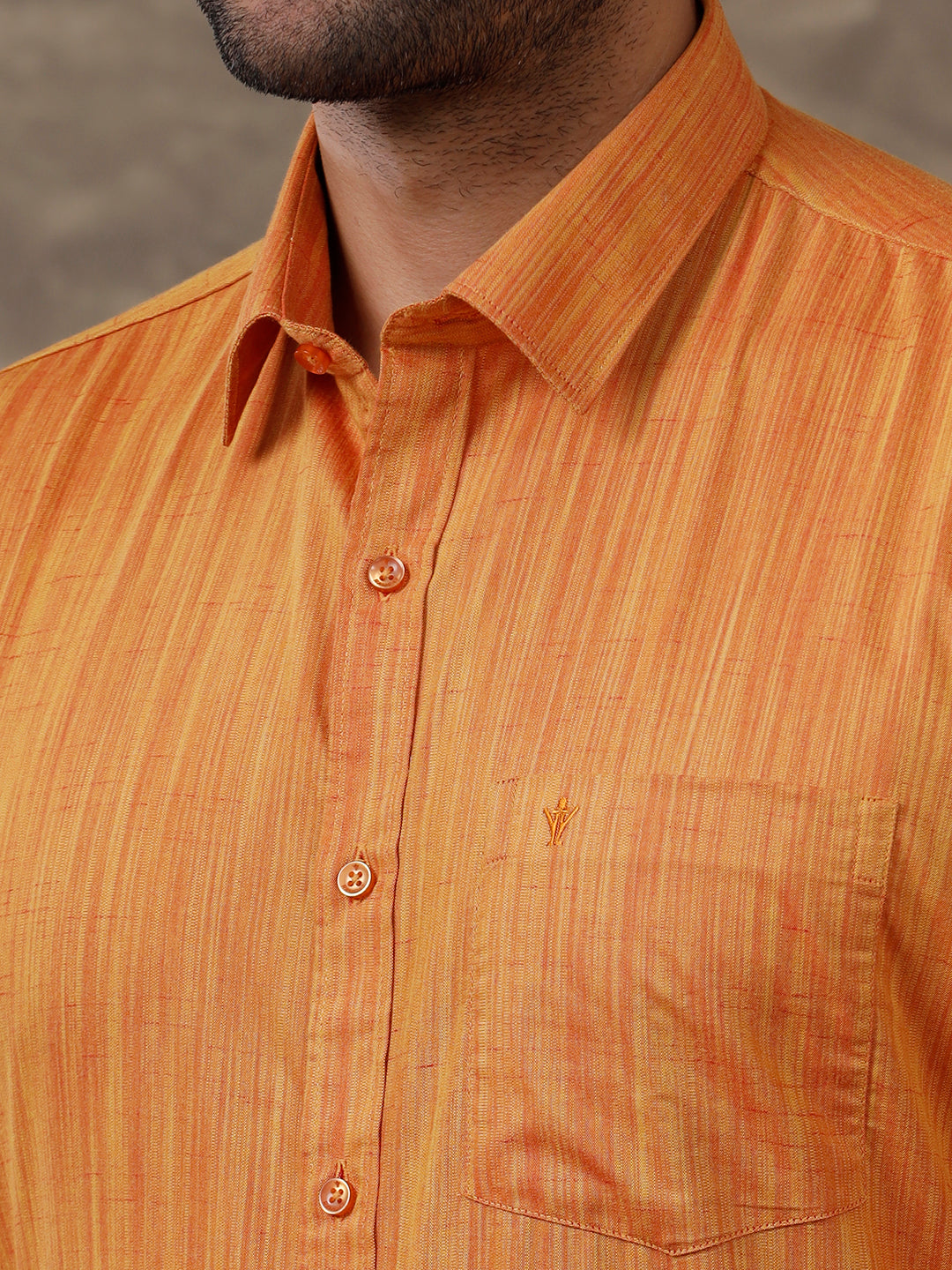 Men Cotton Rich Shirt Orange T32 TH5