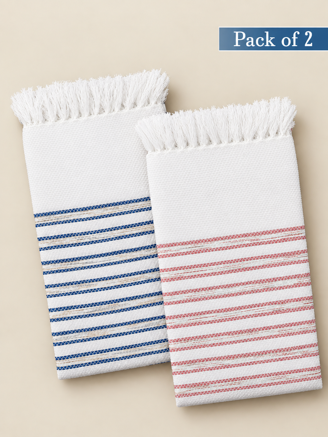 100% Cotton Striped Bath Towel Signature 1055 (Pack of 2) | 0.75m x 1.50m