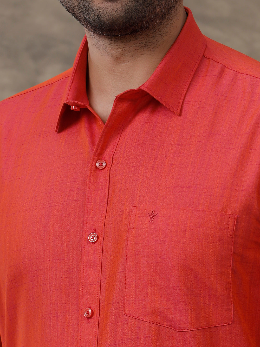 Men Cotton Rich Shirt Full Sleeves Vivid Red T20 CR4