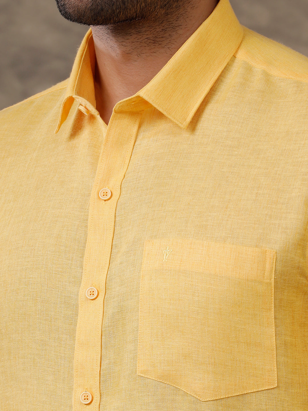 Men Cotton Rich Shirt Yellow T26 TB4