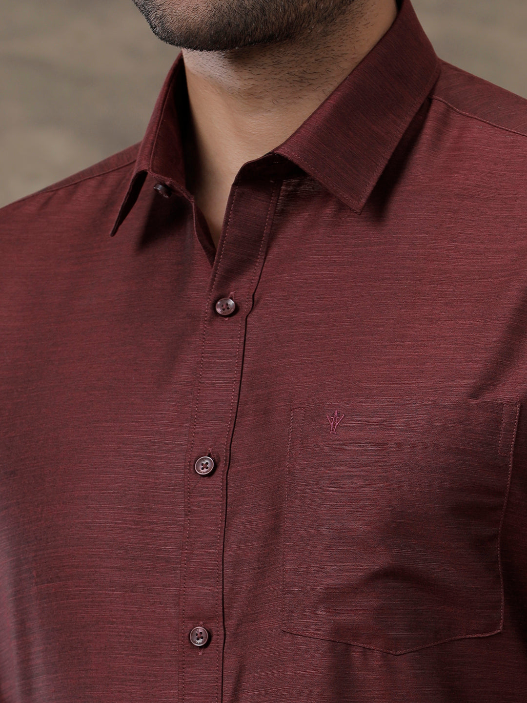 Men Cotton Blend Shirt Magenta Red T29 TE6