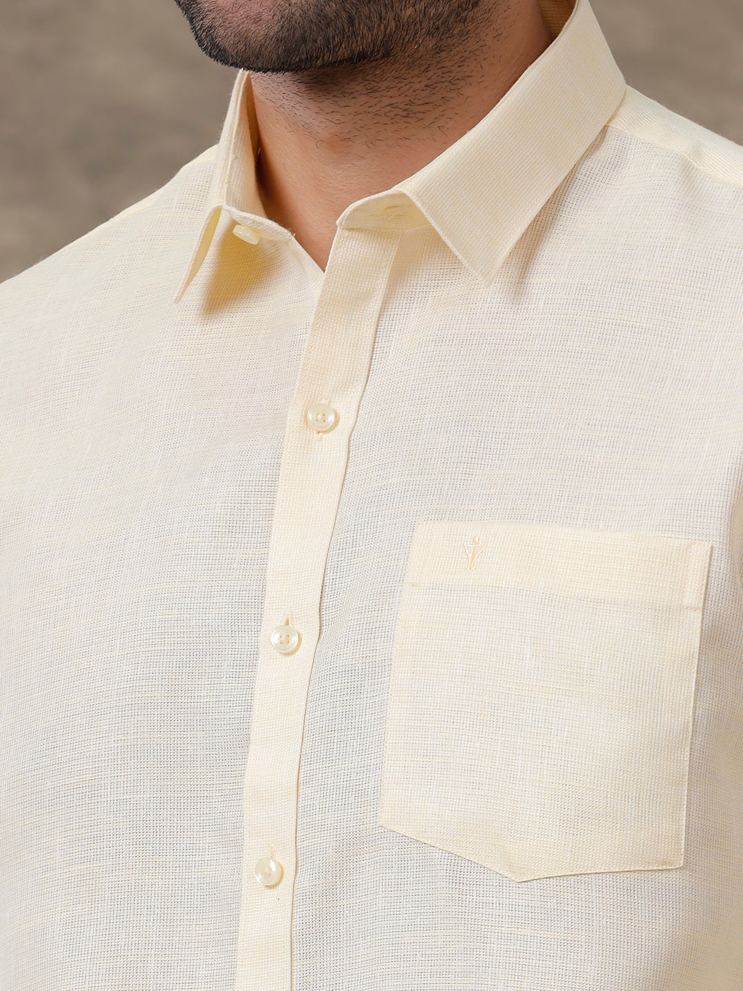 Men Cotton Blend Shirt Full Sleeves Yellow CV1