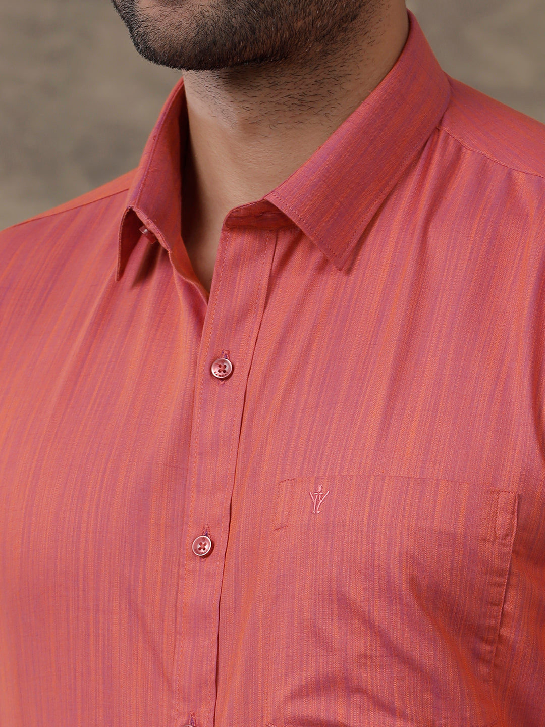 Men Cotton Rich Shirt Full Sleeves Pale Violet Red T32 TH10