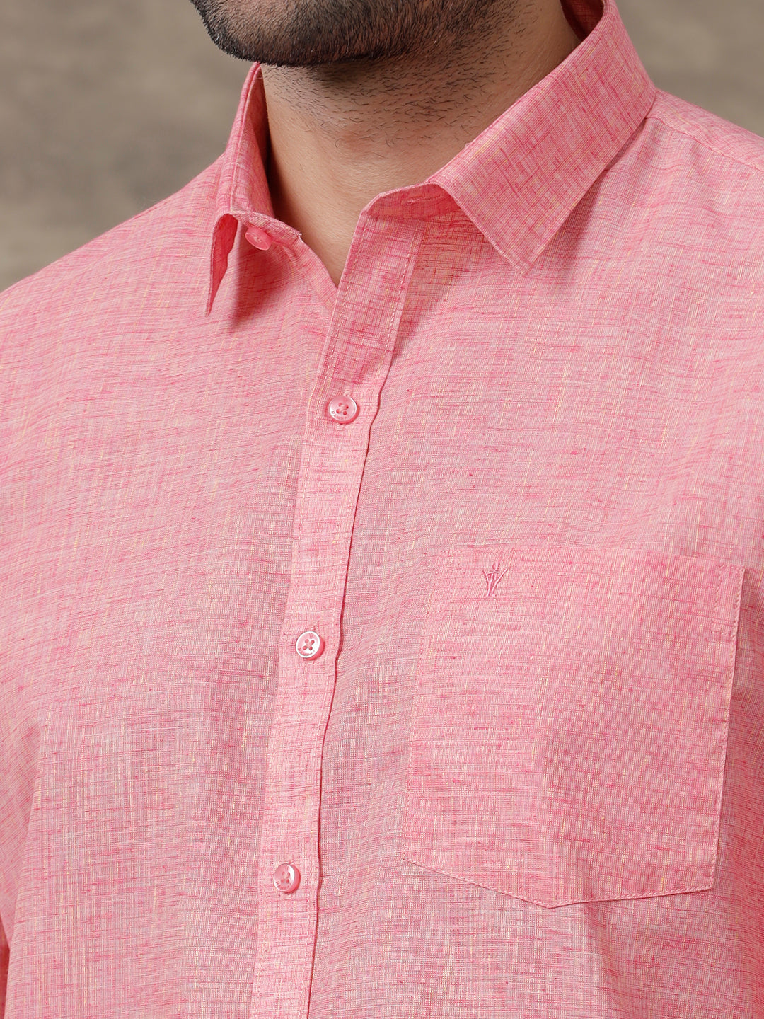 Men Cotton Rich Shirt Pink T39 TO1