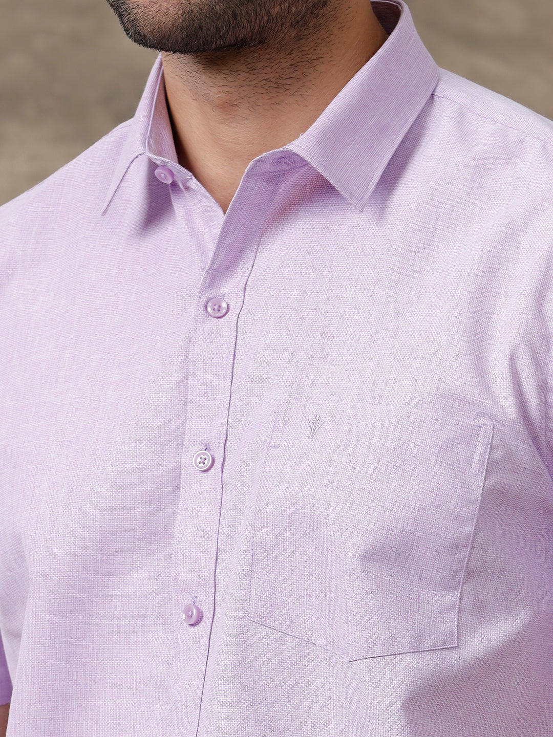 Mens Cotton Rich Half Sleeves Shirt Violet GC17