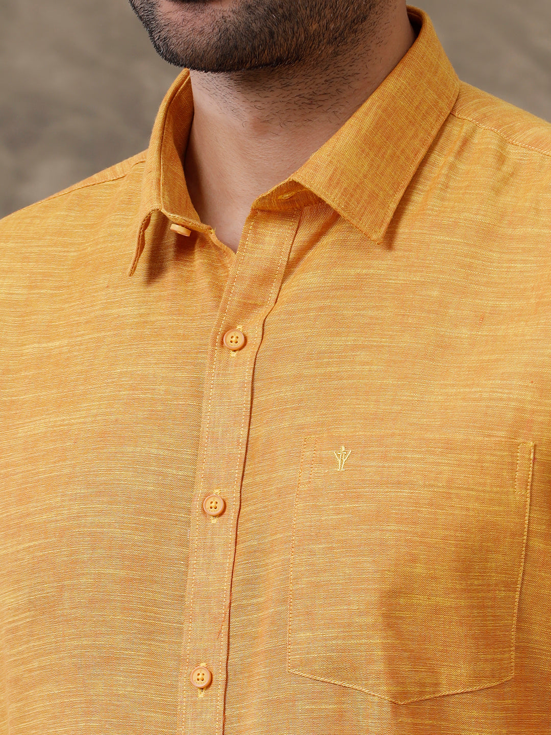 Men Cotton Rich Shirt Full Sleeves Mustard T28 TD1