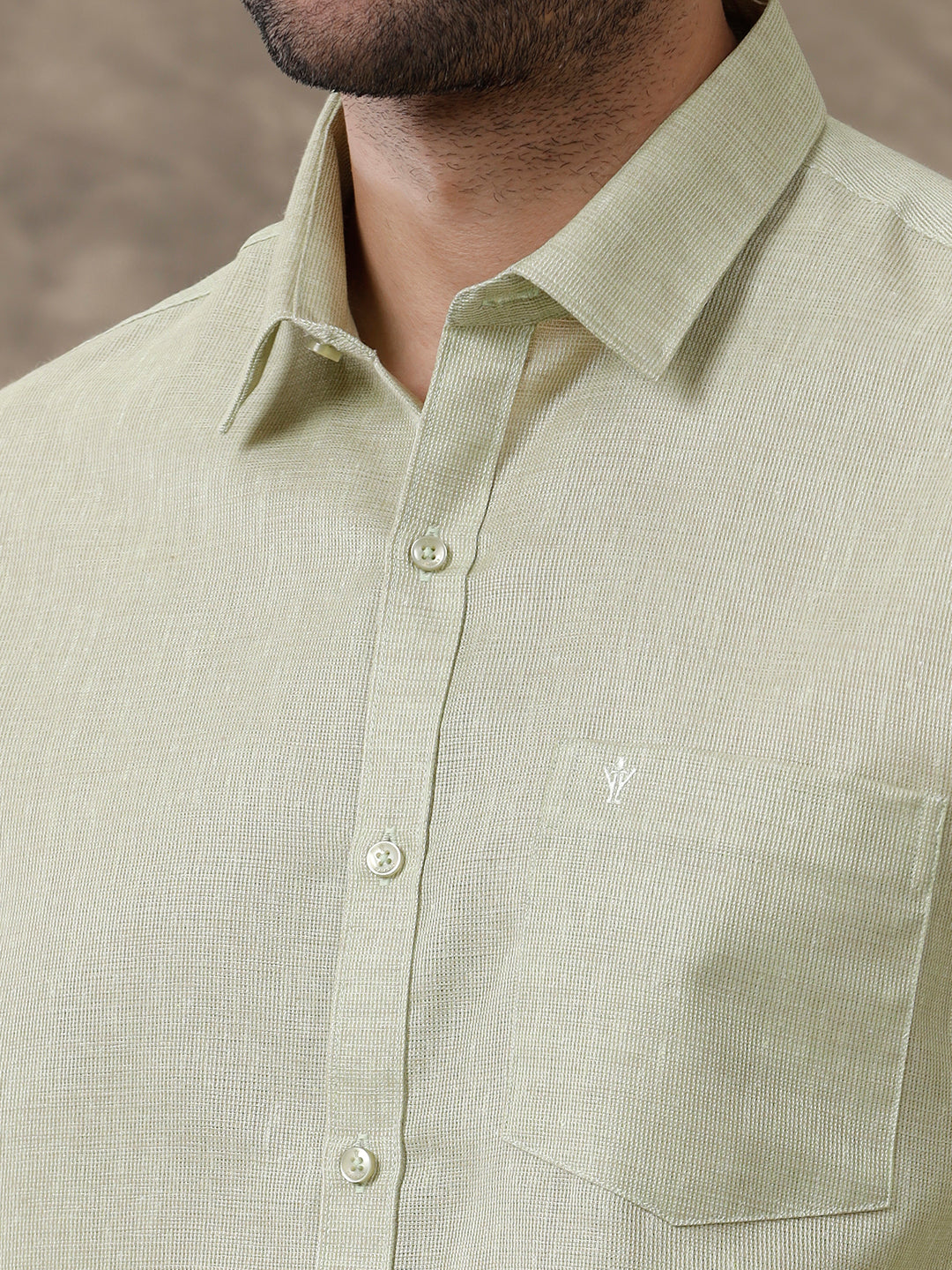 Mens Cotton Blend Shirt Full Sleeves Olive Green CV16