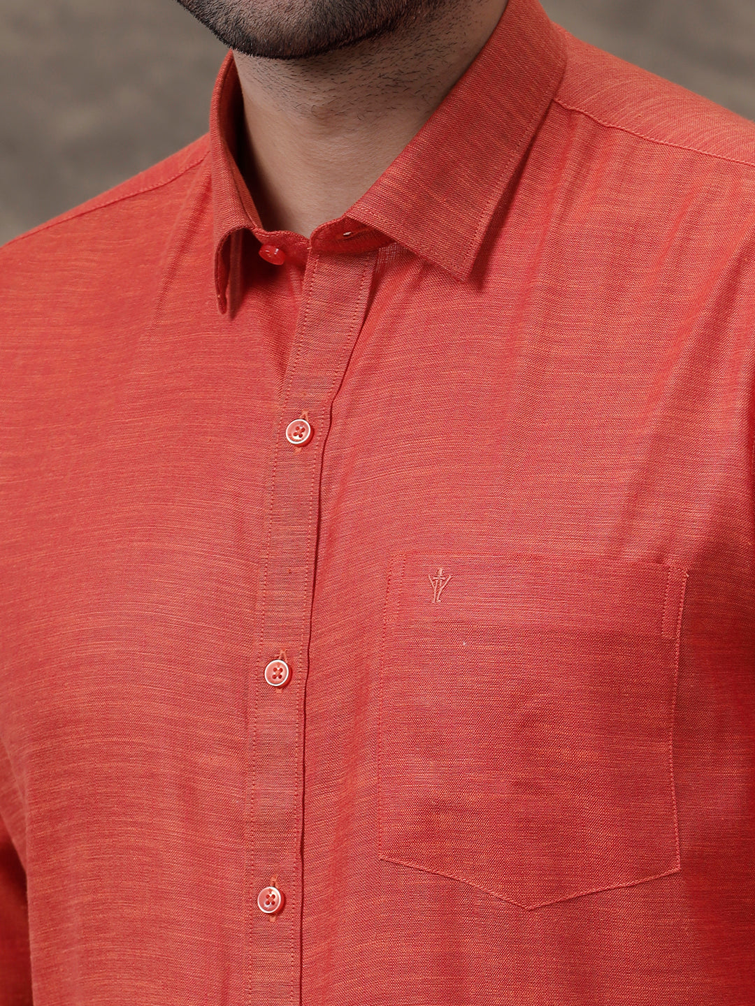 Men Cotton Rich Shirt Bright Red T28 TD6