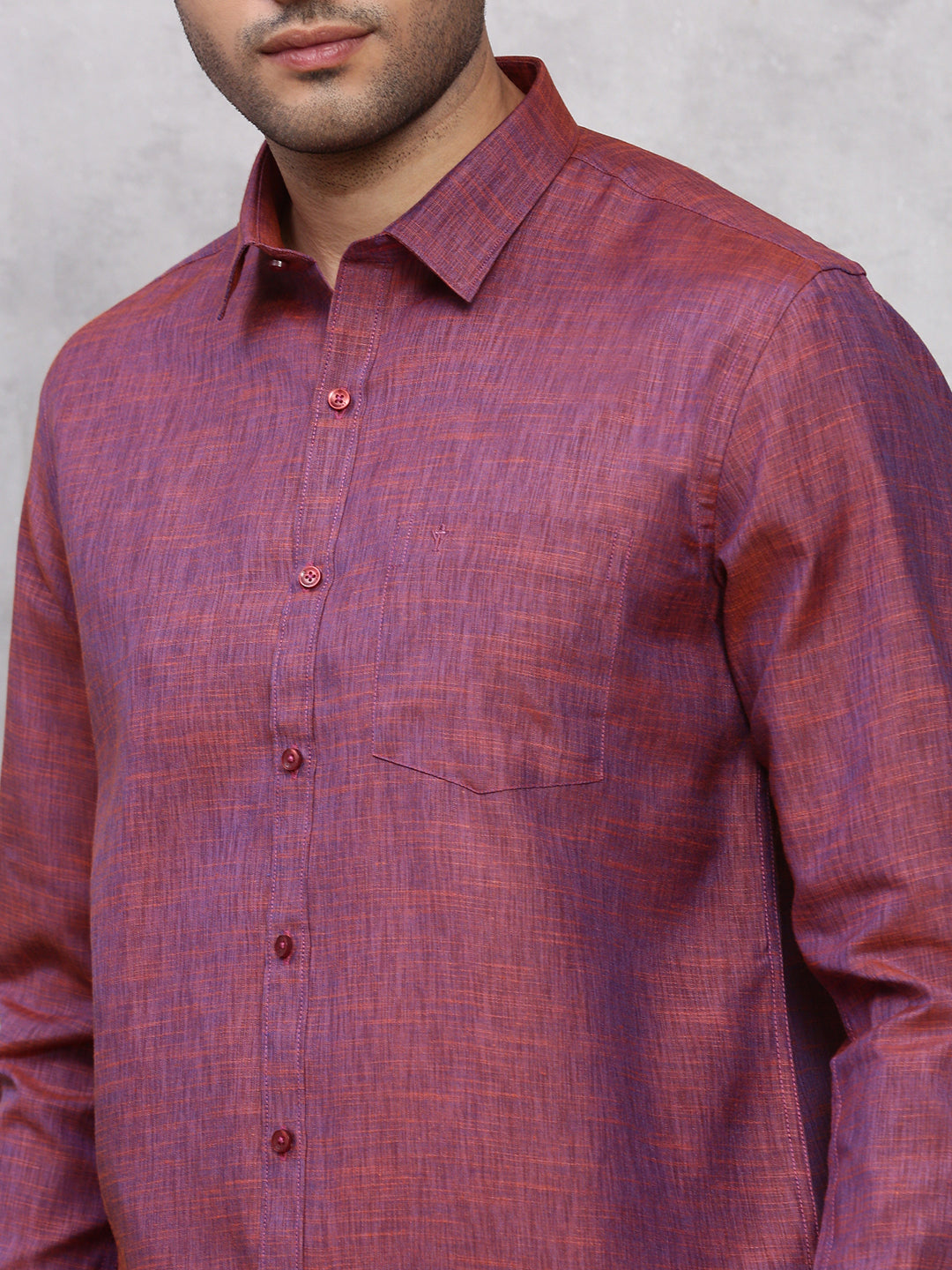 Men Cotton Rich Shirt Pinkish Red CK12