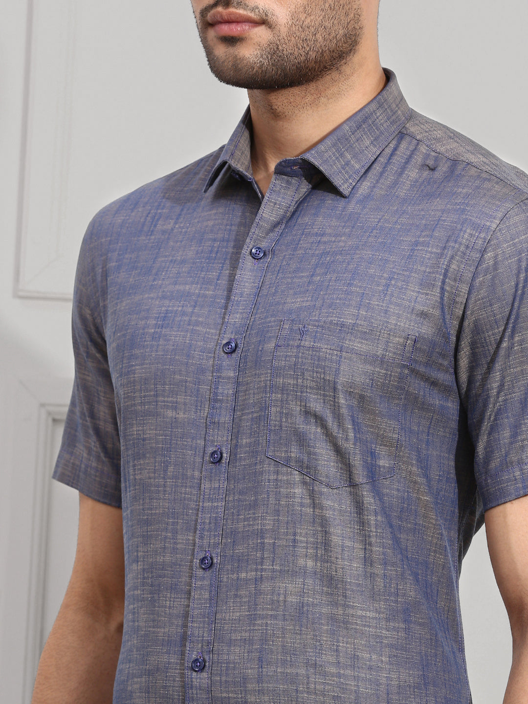 Men 100% Cotton Shirt Blue CL2 GT22