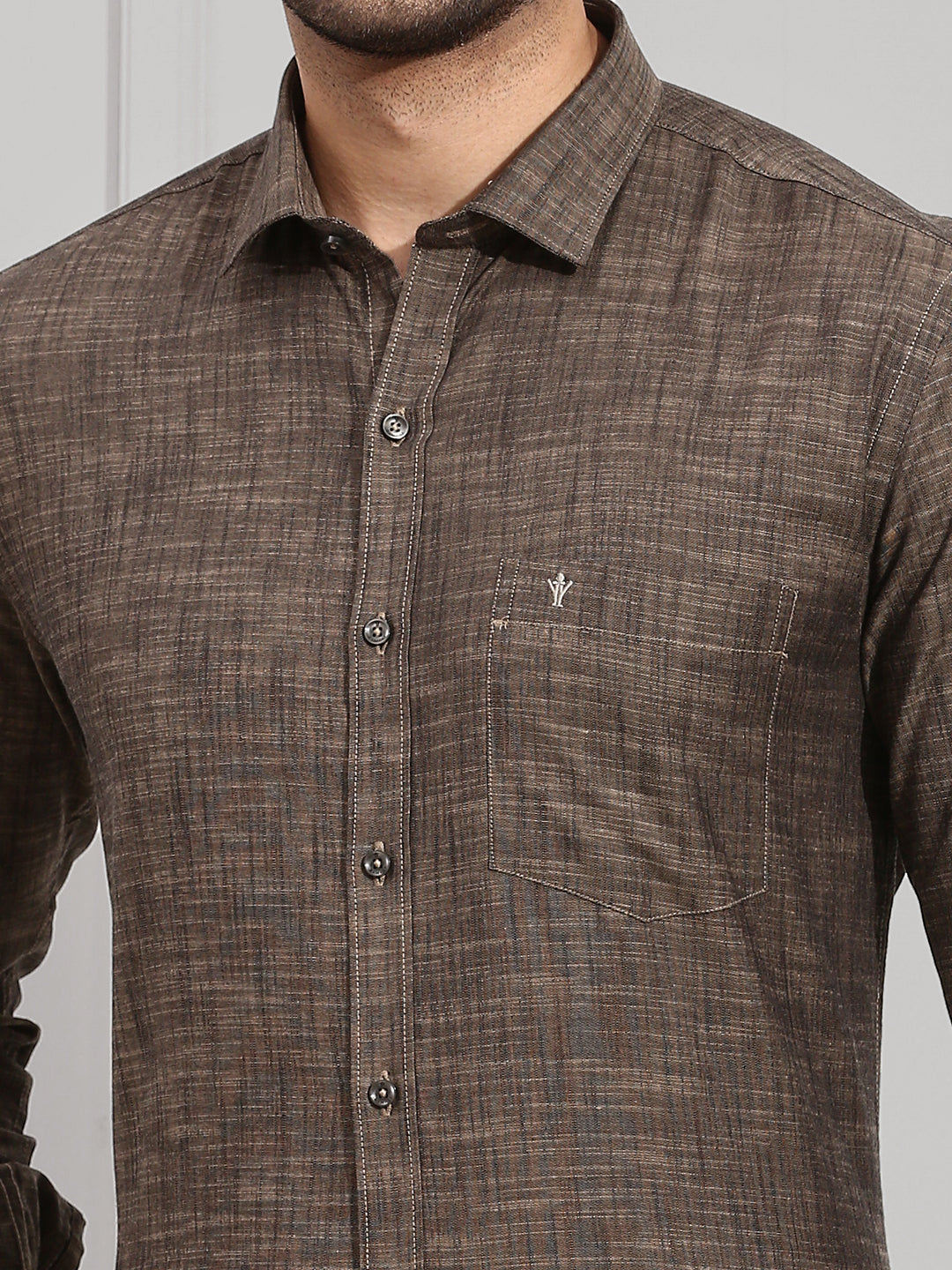 Men 100% Cotton Brown Shirt CL2 GT21