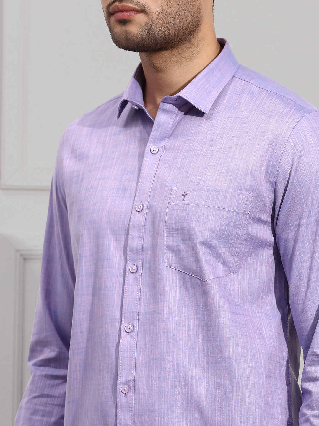 Men 100% Cotton Shirt Violet CL2 GT11