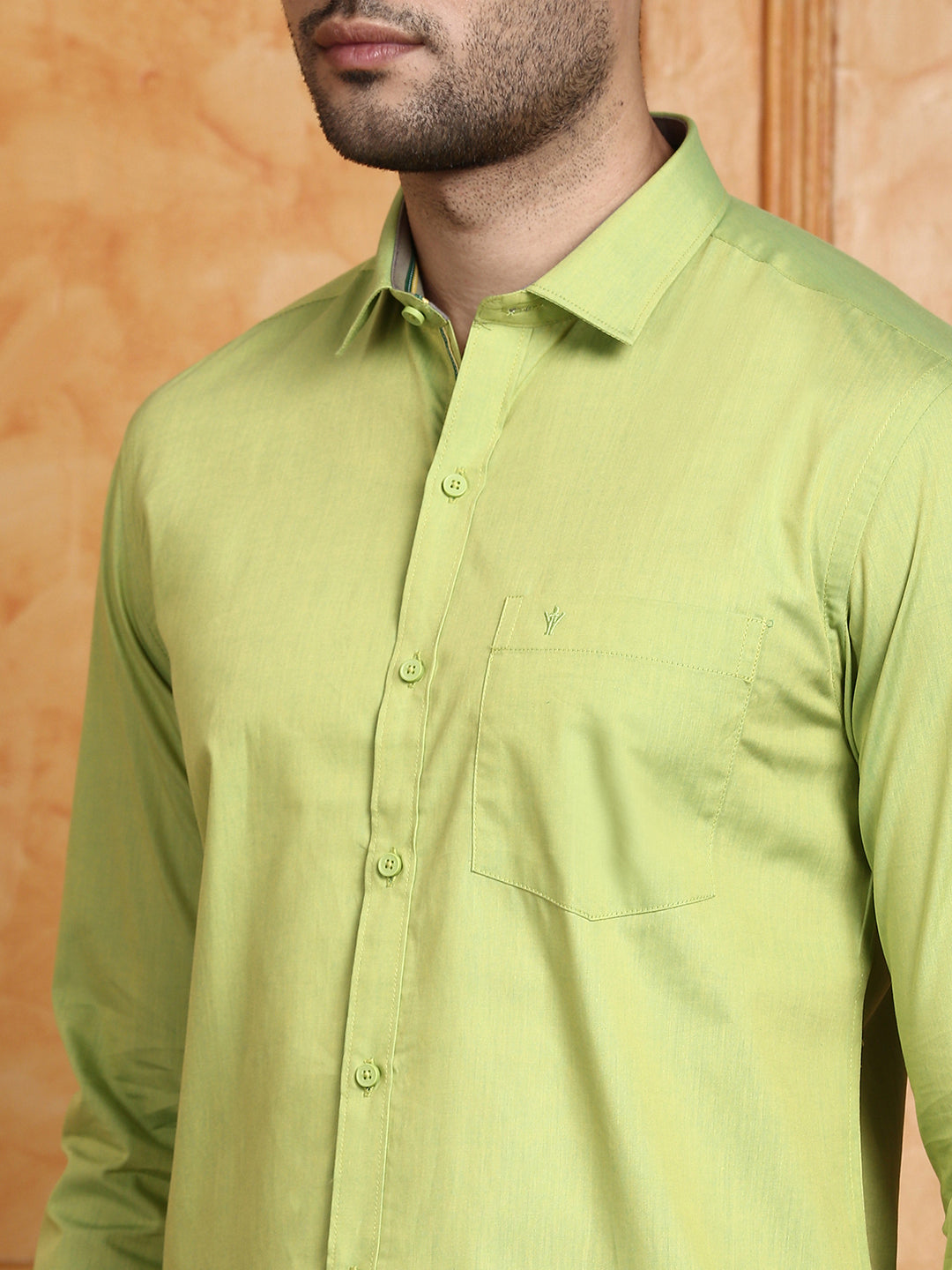 Men 100% Cotton Green Shirt G112