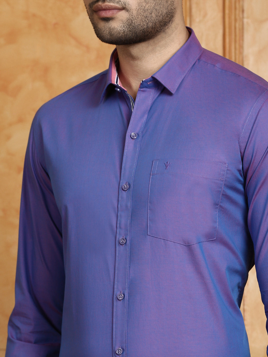 Men 100% Cotton Violet Shirt G104