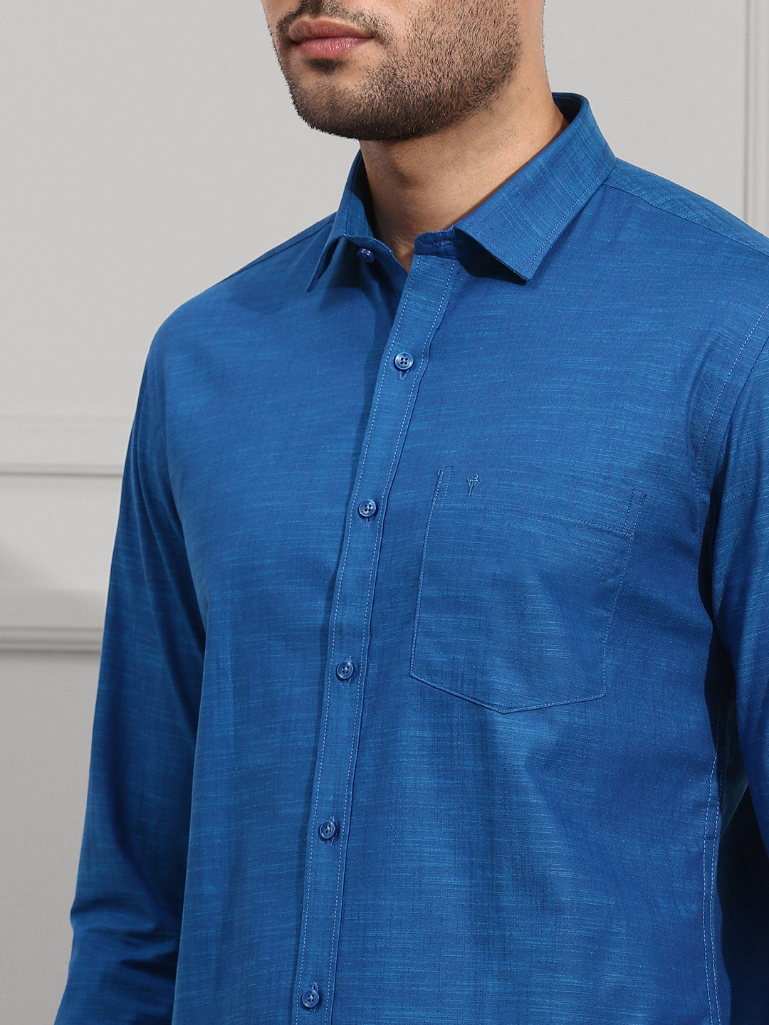 Men 100% Cotton Blue Shirt CL2 GT5