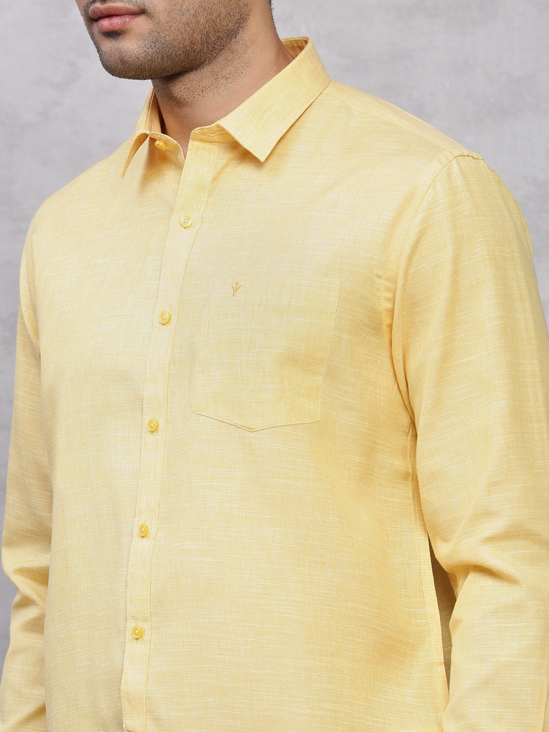 Men Cotton Rich Shirt Golden Yellow T12 CK6