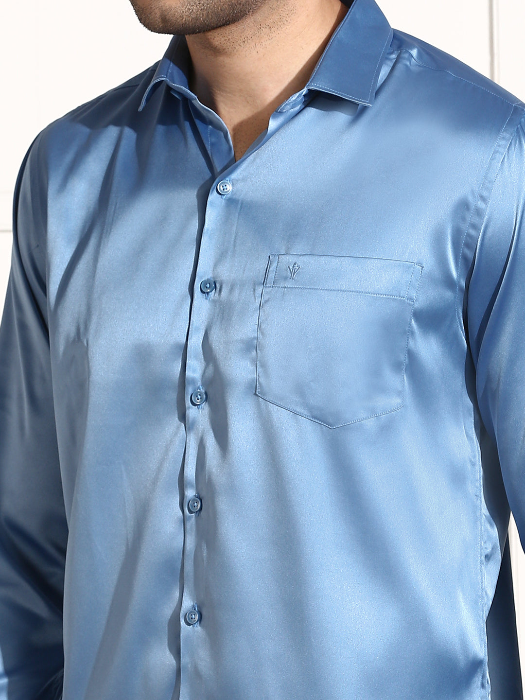 Mens Party Wear Sky Blue Shirt PS6