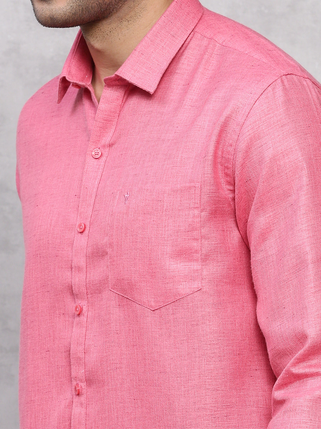 Men Cotton Blend Shirt Dark Pink T7 CG9