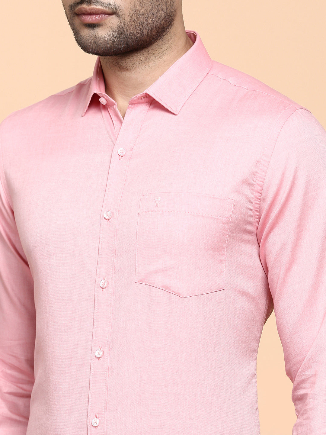 Men Premium Cotton Full Sleeves Shirt Pink EL GP13