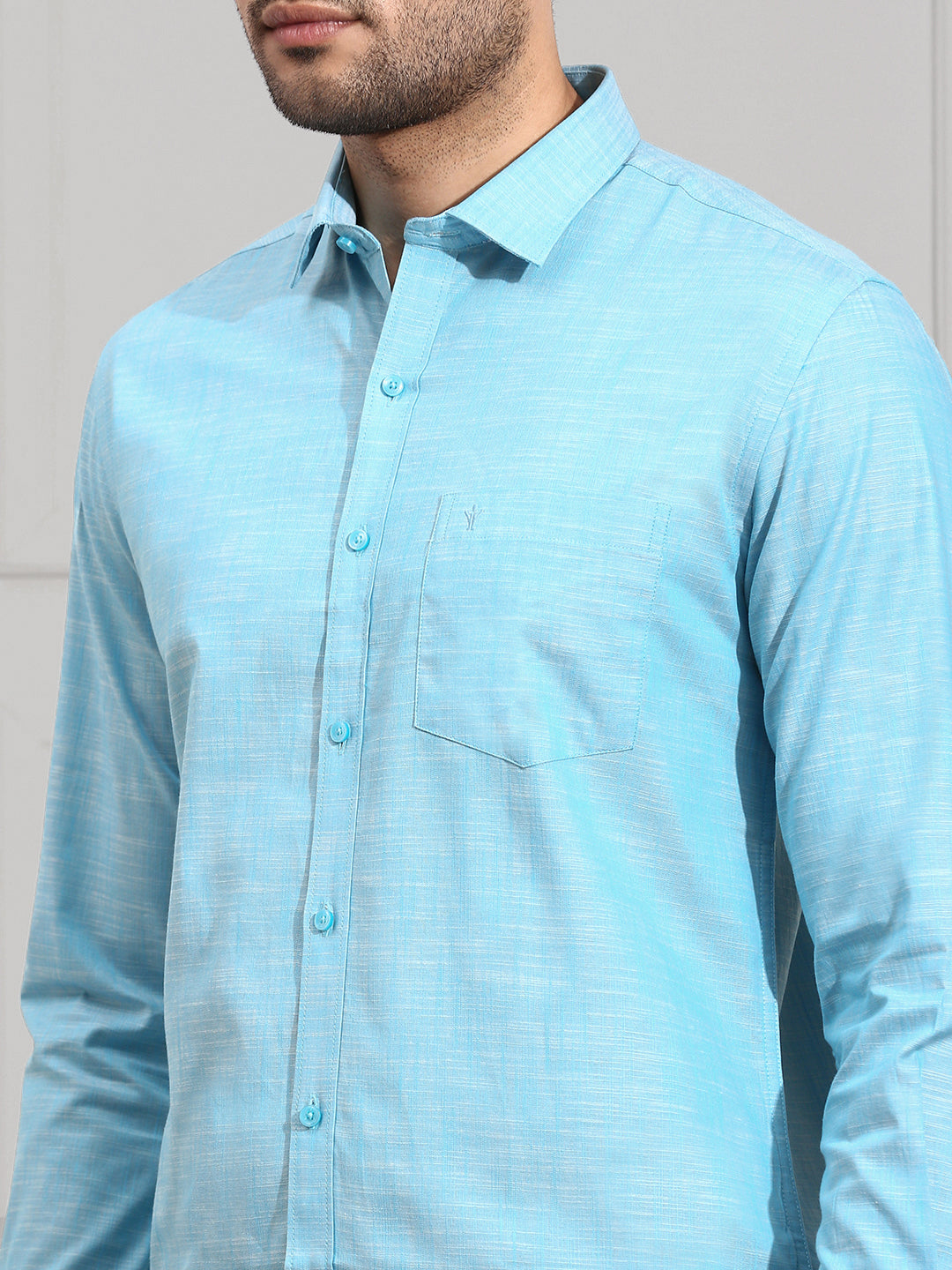 Men 100% Cotton Shirt Sky Blue CL2 GT13