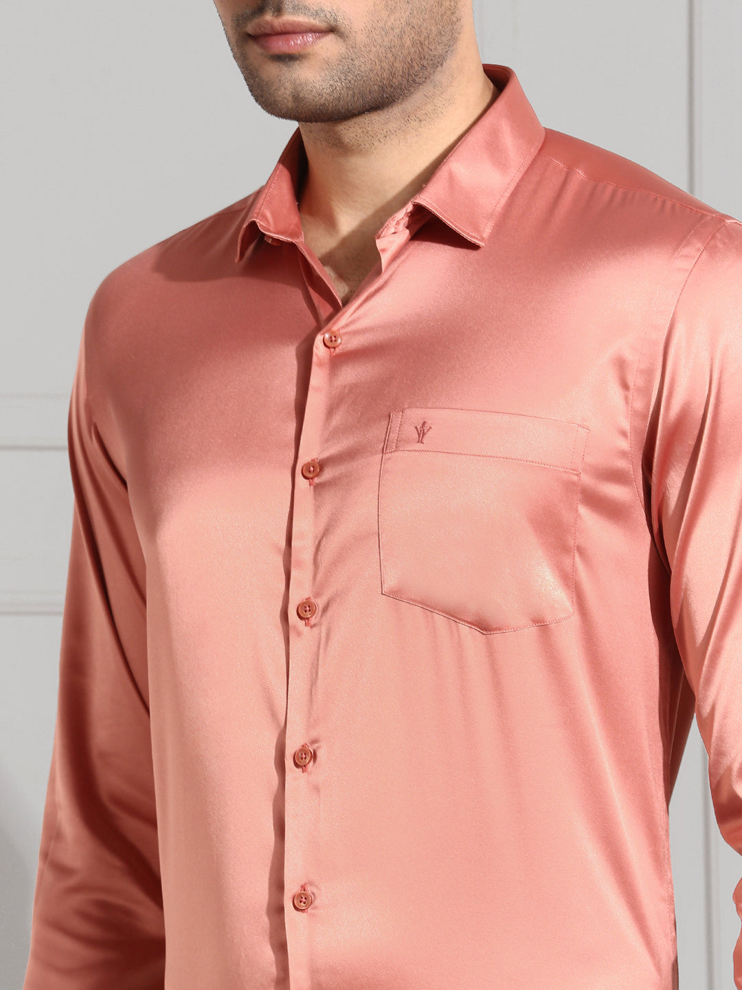 Mens Party Wear Dark Peach Shirt PS3