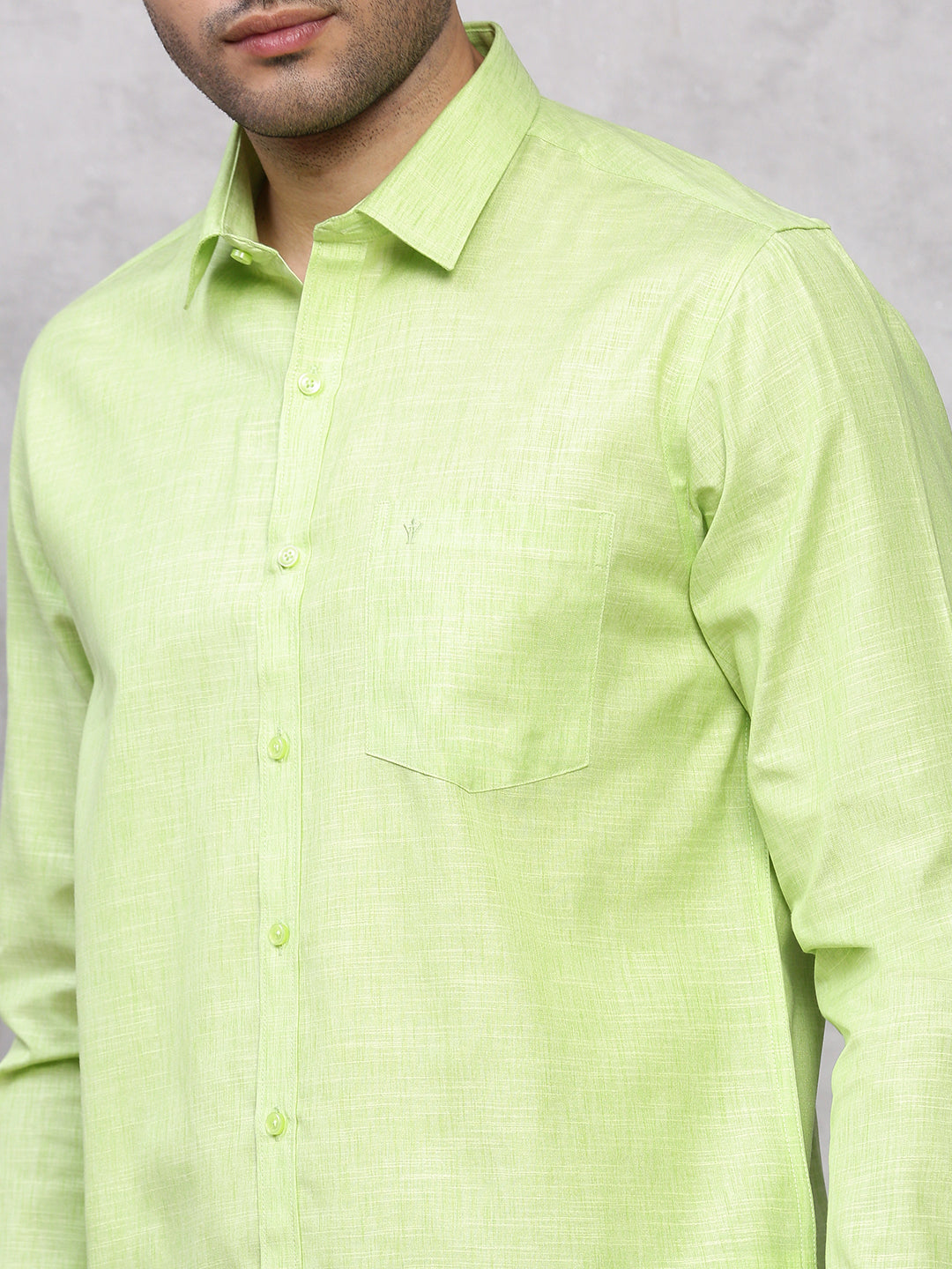 Men Cotton Rich Shirt Light Green T12 CK1