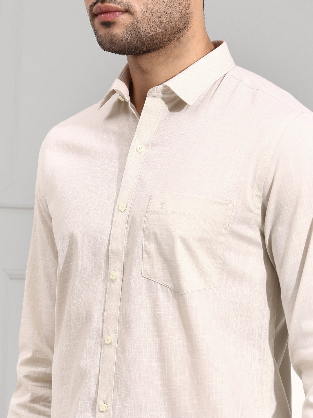 Men 100% Cotton Shirt Cream CL2 GT15