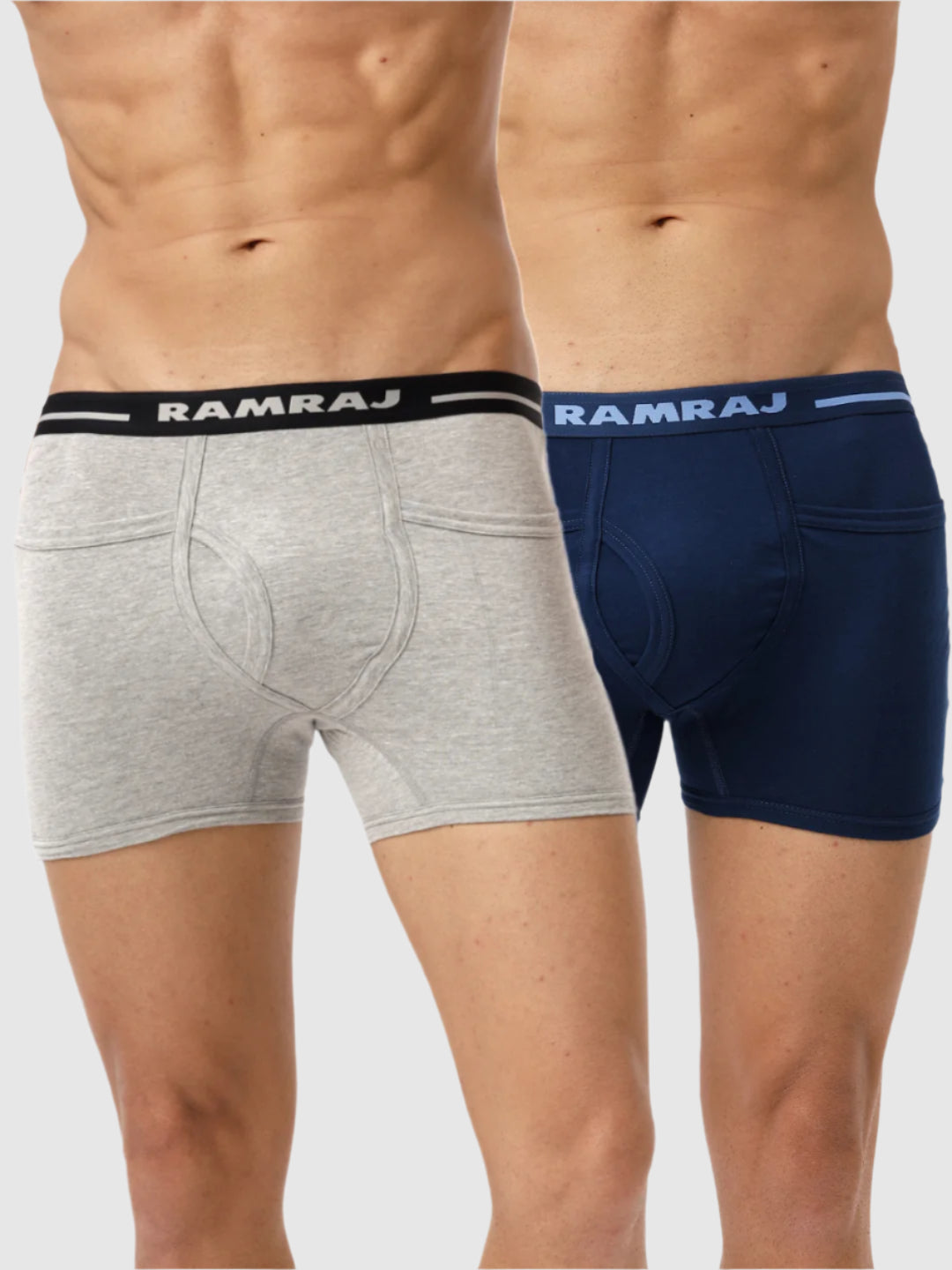 Men Trunks 2 Pcs Combo GreyMelange and SP Blue Target