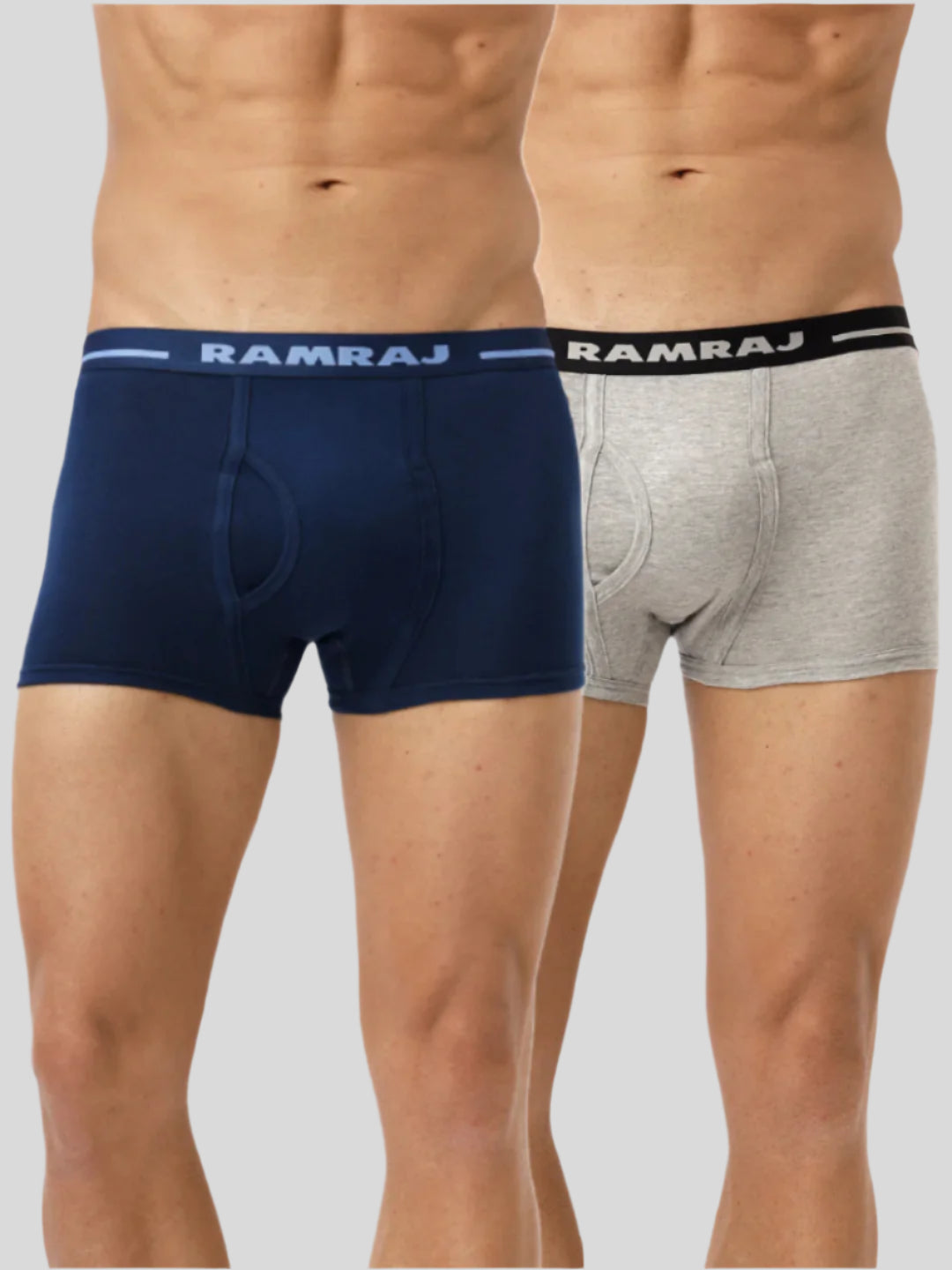 Men Trunks 2 Pcs Combo GreyMelange and SPBlue Vintrack