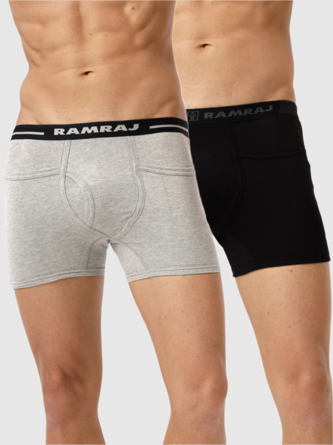 Men Trunks 2 Pcs Combo Black and GreyMelange Target