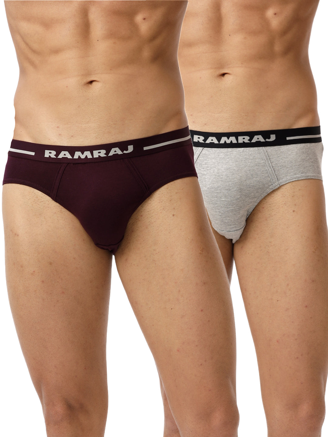 Men Briefs OE 2 Pcs Combo GreyMelange and GrapeWine Suriya