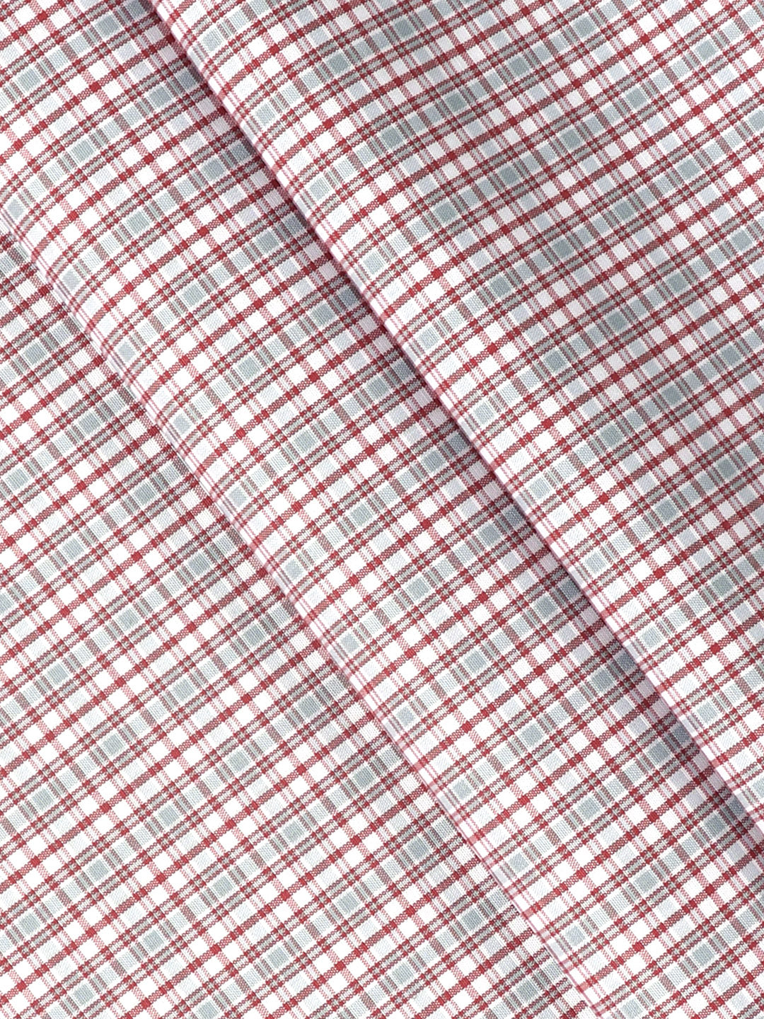 Men 100% Cotton Checked Shirt Fabric Red Vibgiyor Bit