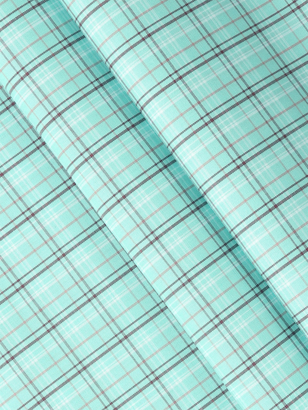 Men Cotton Blend Checked Shirt Fabric MintGreen Vibgiyor Bit