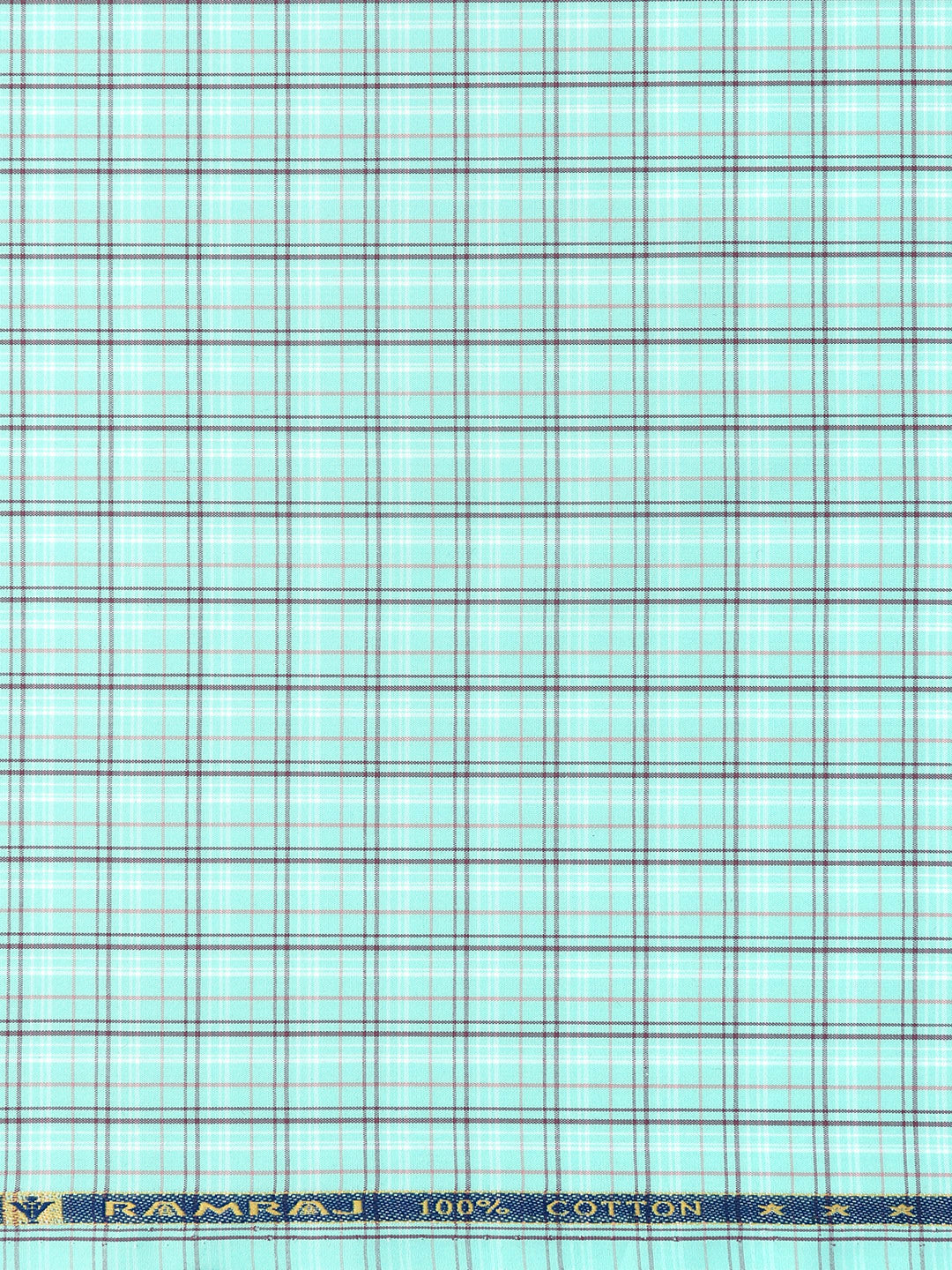 Men Cotton Blend Checked Shirt Fabric MintGreen Vibgiyor Bit