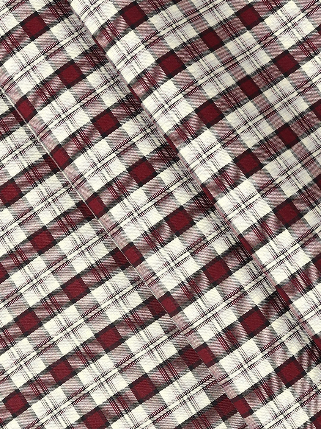 Mens Cotton Blend Checked Shirt Fabric Red Vibgiyor Bit