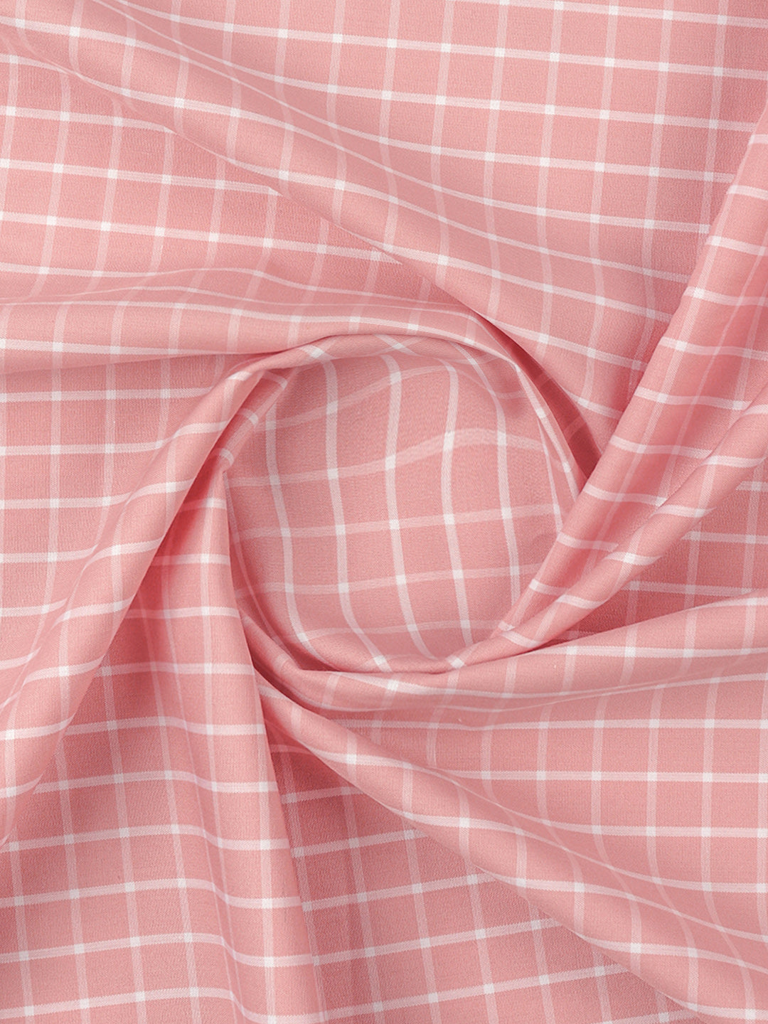 Mens Cotton Blend Checked Shirt Fabric Pink Vibgiyor Bit