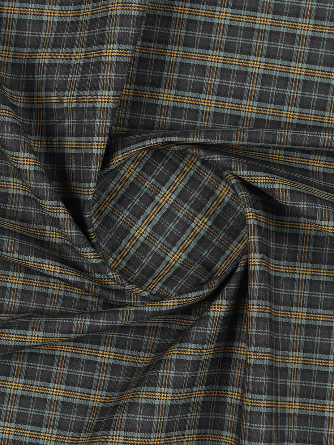 Men 100% Cotton Checked Shirt Fabric Dark Blue Vibgiyor Bit