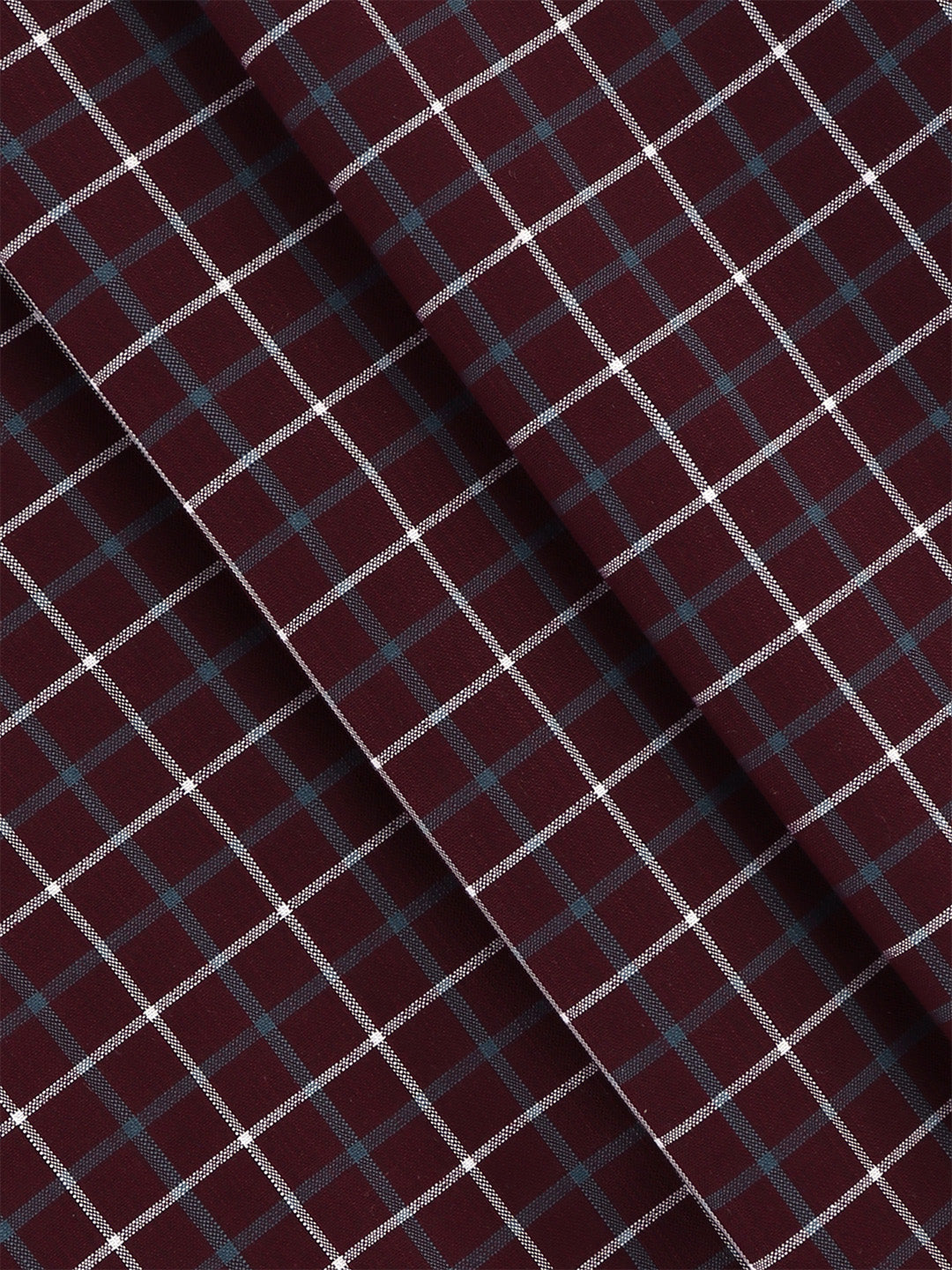 Men 100%Cotton Checked Shirt Fabric Maroon Reality Cotton