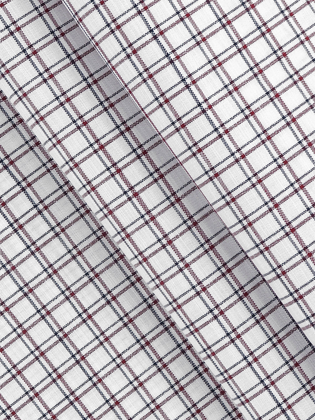 Men 100%Cotton Checked Shirt Fabric White Reality Cotton