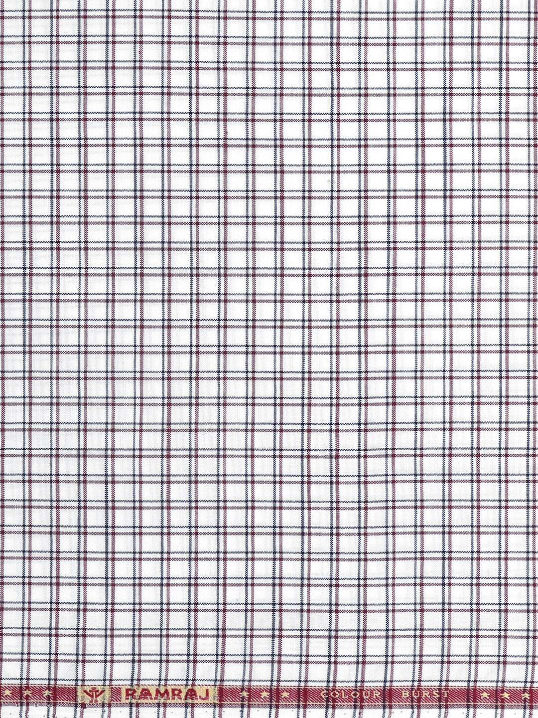 Men 100%Cotton Checked Shirt Fabric White Reality Cotton