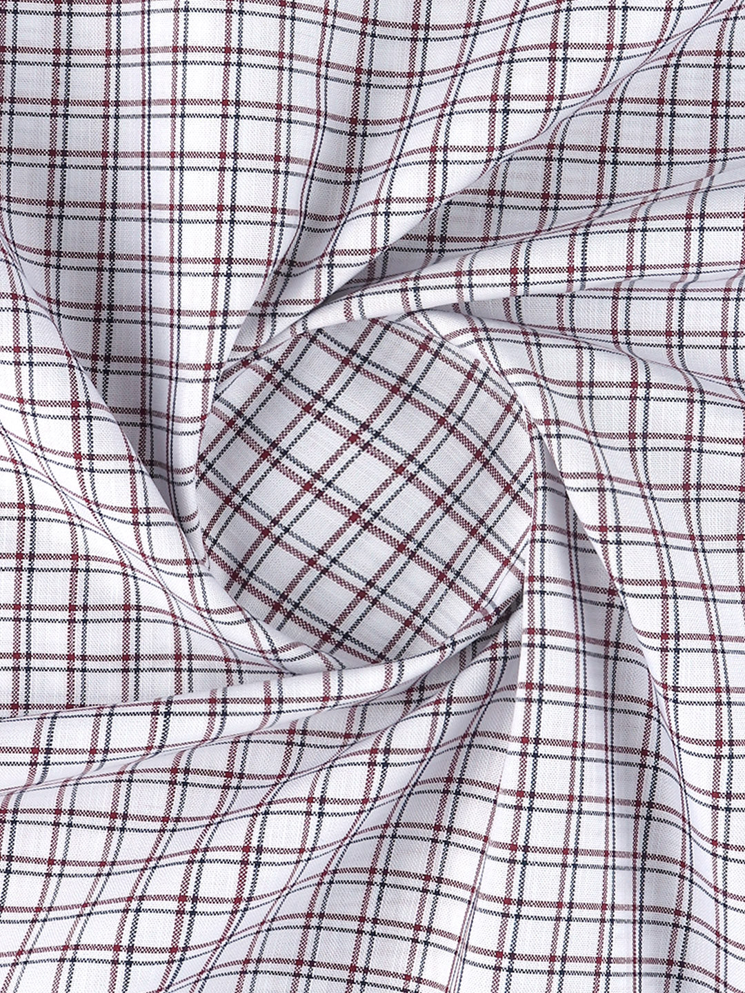 Men 100%Cotton Checked Shirt Fabric White Reality Cotton