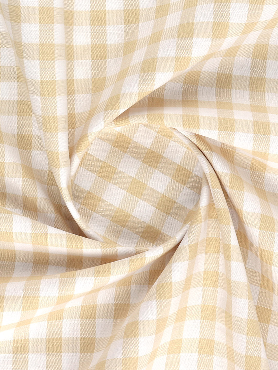 Men 100%Cotton Checked Shirt Fabric Yellow Reality Cotton