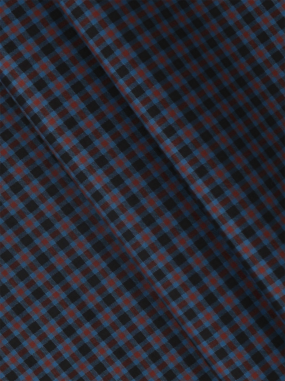 Mens Cotton Checked Shirt Fabric Blue Cascade