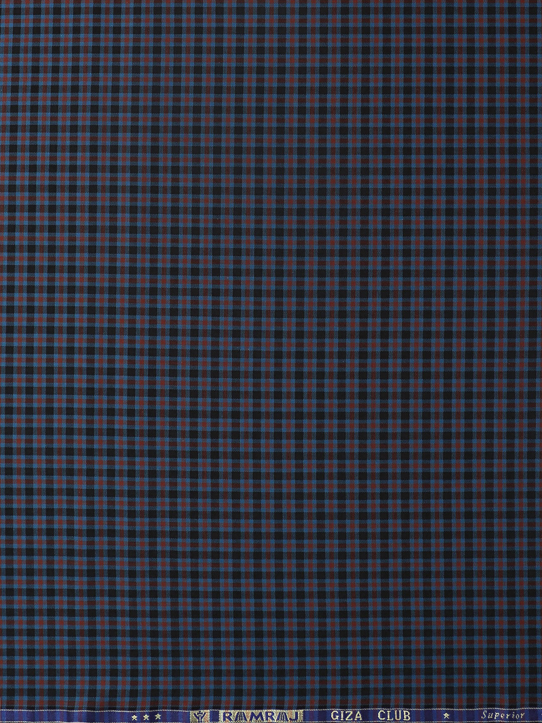 Men Cotton Checked Shirt Fabric Blue Cascade