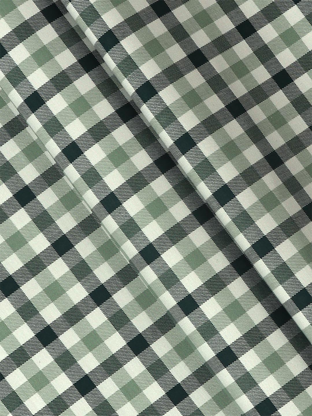 Mens Cotton Checked Green Shirt Fabric Cascade