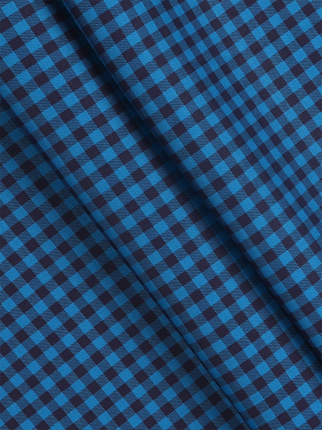 Men Cotton Checked Blue Shirt Fabric Cascade