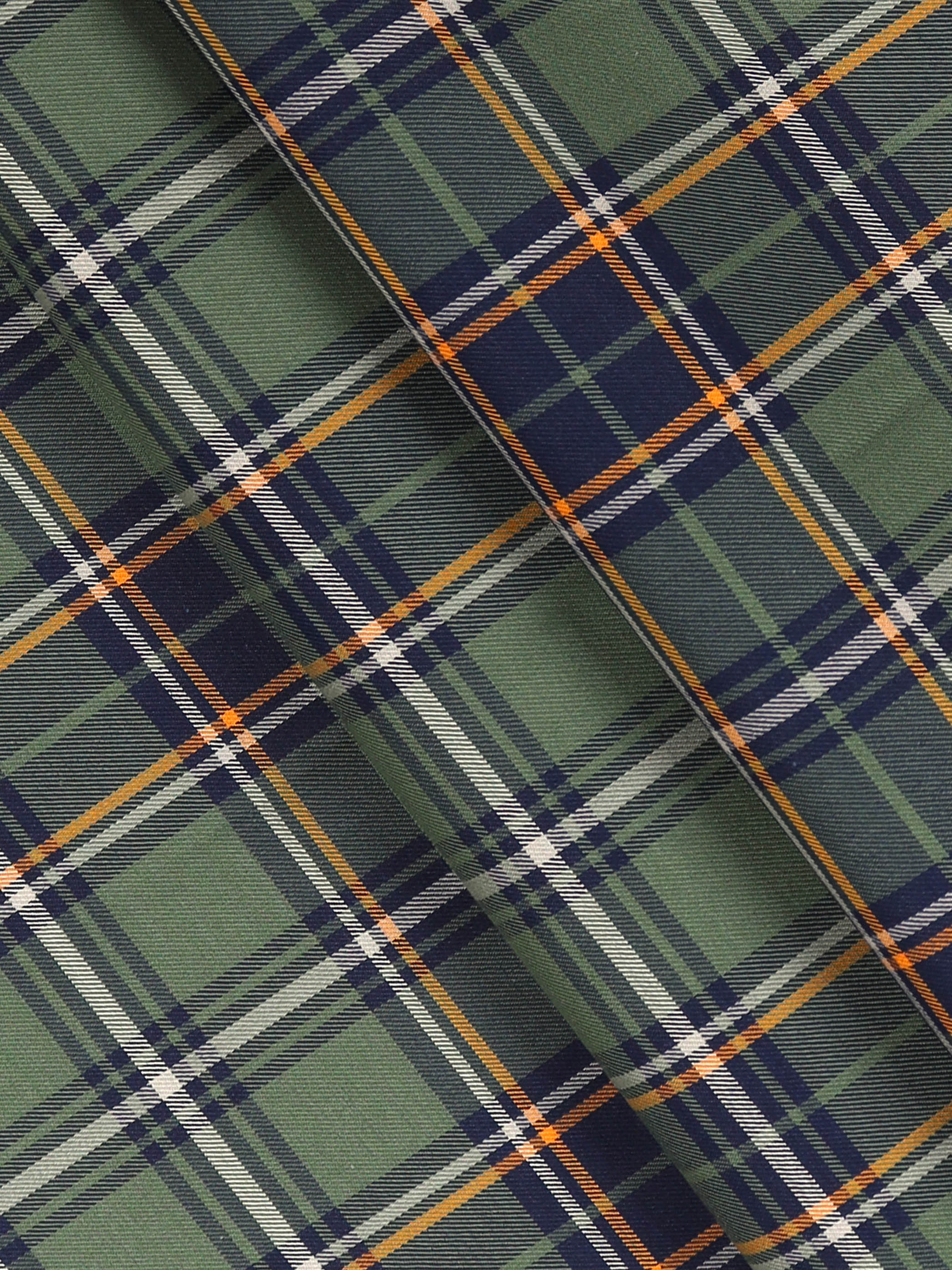 Cotton Green & Navy Checked Shirt Fabric Cascade-Pattern view