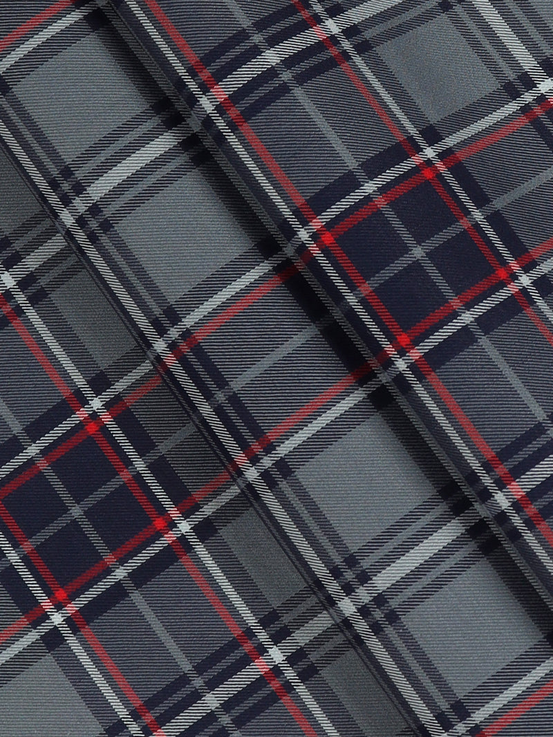 Cotton Grey & Navy Checked Shirt Fabric Cascade