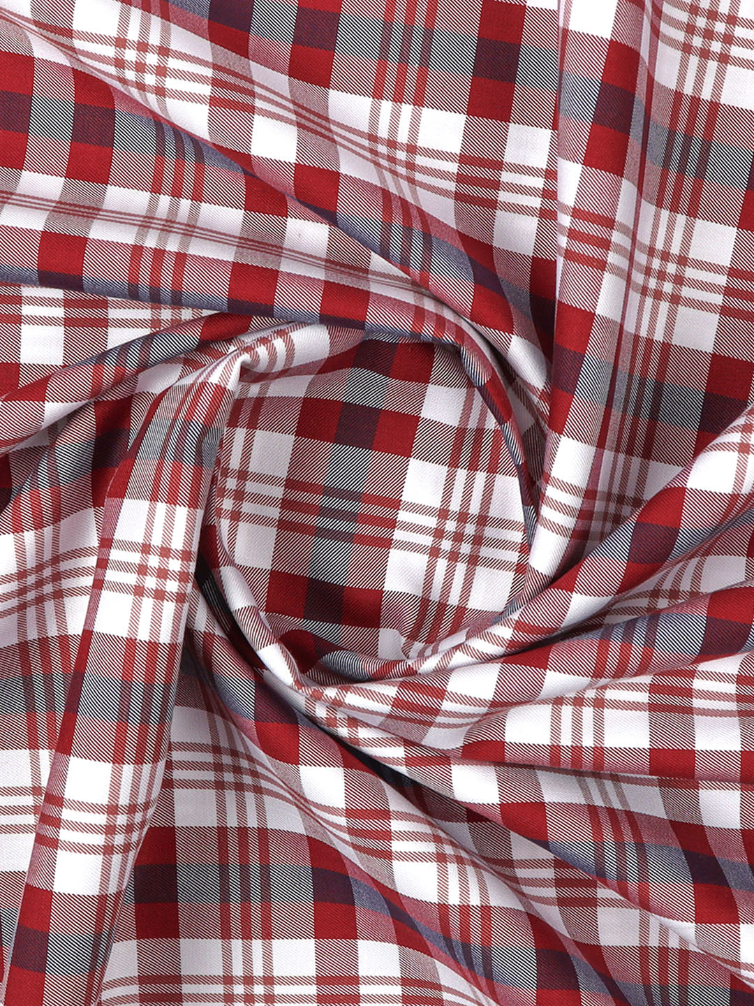 Mens Cotton Checked Maroon Shirt Fabric Cascade